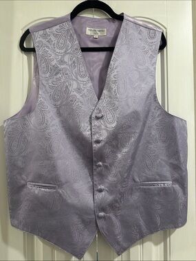 Vesuvio Napoli Men's Lilac Paisley Dress Vest Large